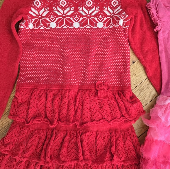 Hanna Andersson Girls Size 5 Lot Of 2 Dresses Christmas Valentines Pink Red - Picture 3 of 9
